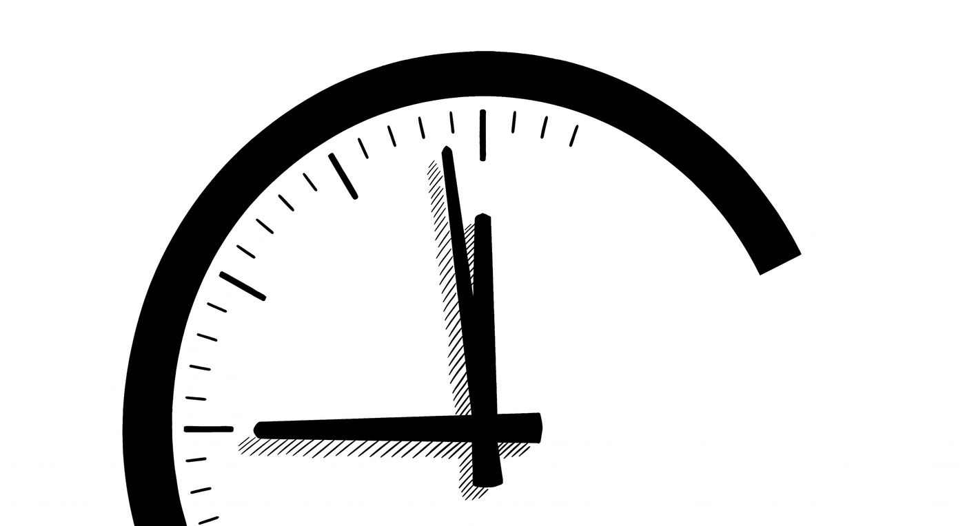 The Fiscal Clock, hands just shy of midnight